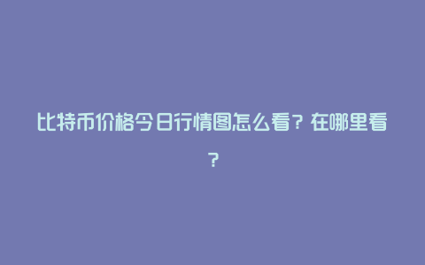 比特币价格今日行情图怎么看?在哪里看?