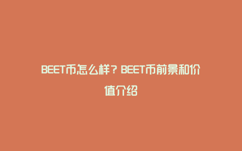 BEET币怎么样?BEET币前景和价值介绍