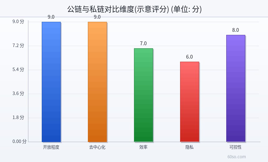 公链与私链对比维度(示意评分)