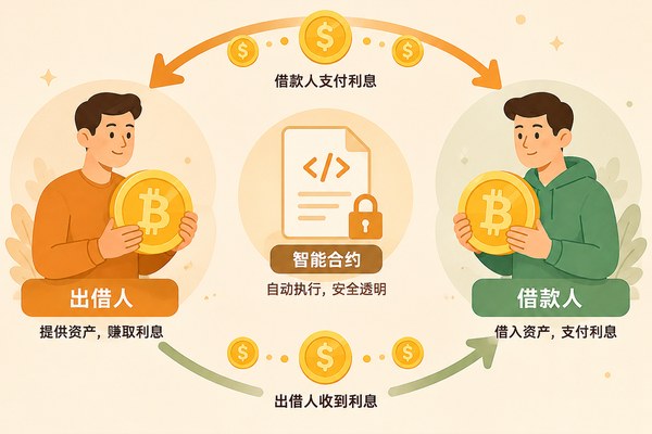 加密货币借贷逻辑:出借人与借款人双向循环