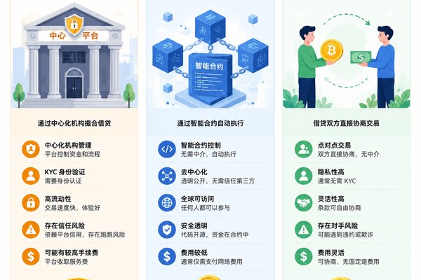 加密货币借贷运作模式:中心化去中心化P2P对比