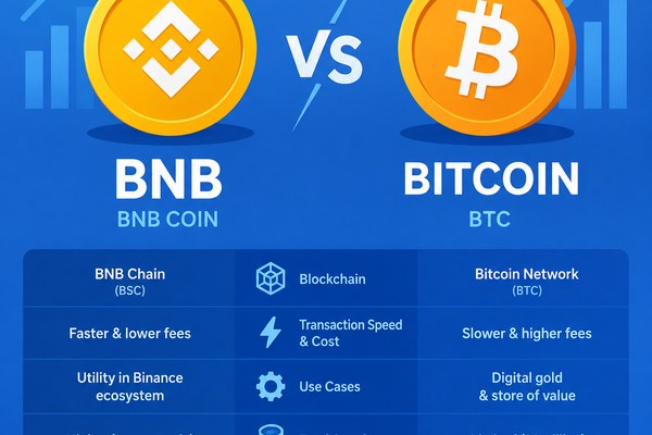 BNB和比特币的区别是什么?比特币和BNB什么关系一次讲清