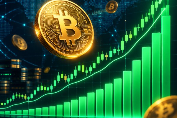 比特币放量上涨概念图
