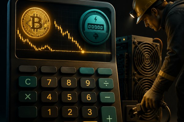 矿机关机价盈亏平衡计算概念图