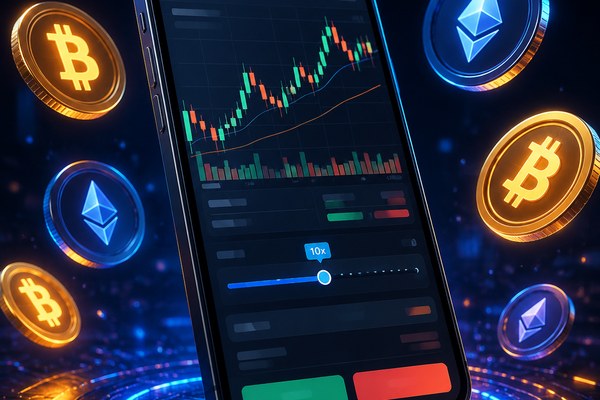 比特币合约交易app手机界面概念图